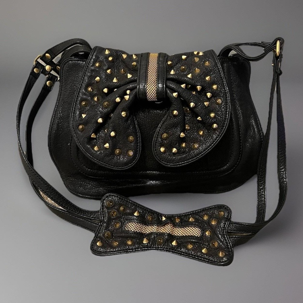 3.1 Phillip Lim Edie Black Bow-Embellished Leather Bag Shoulder/ Crossbody Y2K